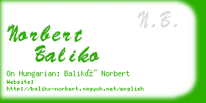 norbert baliko business card
