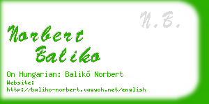 norbert baliko business card